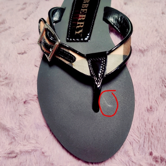 Authentic Burberry Flip Flop Nova Check Black Size 37 - Picture 13 of 13